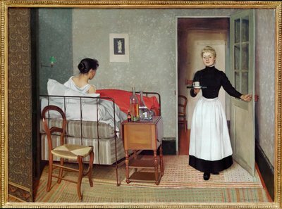Den syge patient af Felix Edouard Vallotton