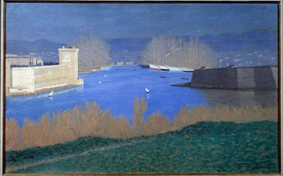 Udsigt over havnen i Marseille Maleri af Felix Vallotton (1865-1925) 1901 Privat samling - Udsigt over havnen i Marseille. Maleri af Felix Vallotton (1865-1925) af Felix Edouard Vallotton