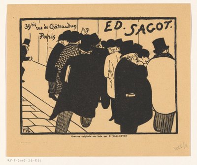 Visitkort fra trykkerihandler Edmond Sagot i Paris af Felix Edouard Vallotton