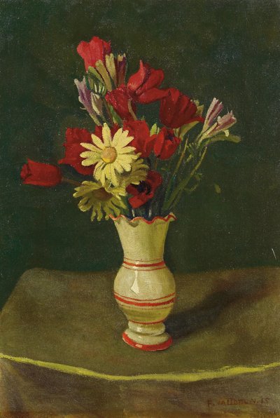 Gule tusindfryd, gul dug, 1915 af Felix Edouard Vallotton