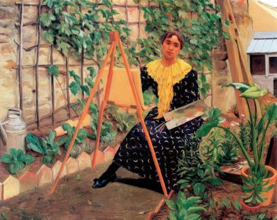 Ung kvinde maleri af Felix Edouard Vallotton