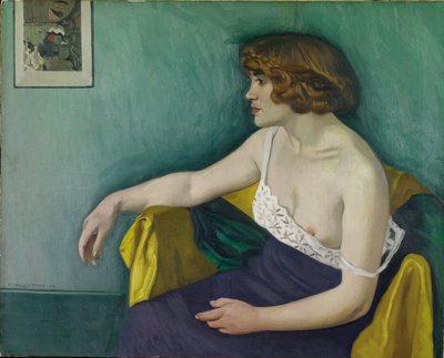 Ung kvinde siddende i profil, 1914 af Felix Edouard Vallotton