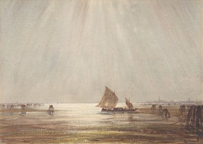 Venetiansk fiskerbåd, n.d.. af Felix Francois Georges Philibert Ziem