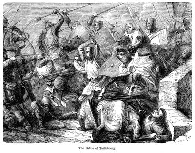 Slaget ved Taillebourg, Frankrig, 1242. af Felix Henri Emmanuel Philippoteaux