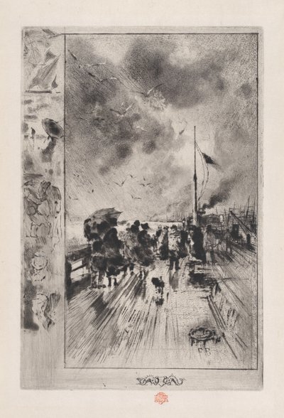 En anløbsbro i England, 1879. af Felix Hilaire Buhot