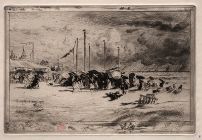 En storm ved Trouville, 1874. af Felix Hilaire Buhot