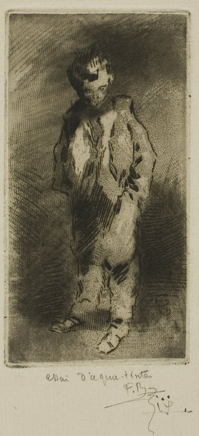 En ung Street Urchin af Felix Hilaire Buhot