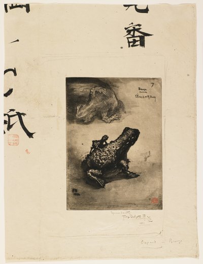 Bronze Frog Inkwell, 1883 (ætsning og akvatint) af Felix Hilaire Buhot