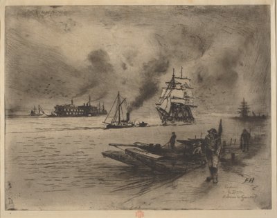 Gravesends omgivelser af Felix Hilaire Buhot
