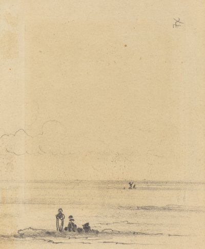Figurer på en kyst [verso] af Felix Hilaire Buhot