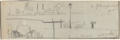Gillingham Pier, London [verso] af Felix Hilaire Buhot