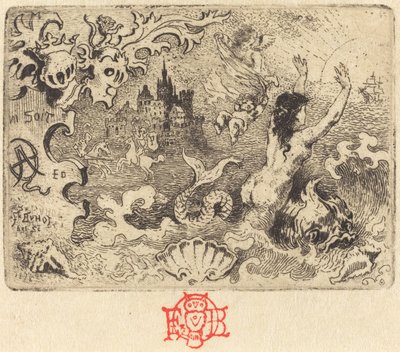 Jacques Cazottes The Devil in Love 2. vignet, 1878. af Felix Hilaire Buhot