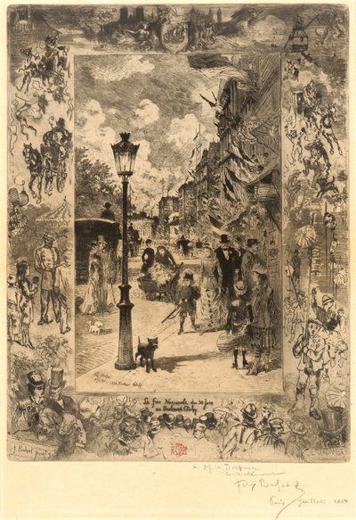Den nationale helligdag på Boulevard Clichy National helligdag på Boulevard de Clichy, 1878. af Felix Hilaire Buhot