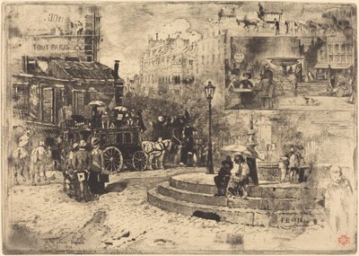 Place Pigalle i 1878 (Place Pigalle i 1878) af Felix Hilaire Buhot