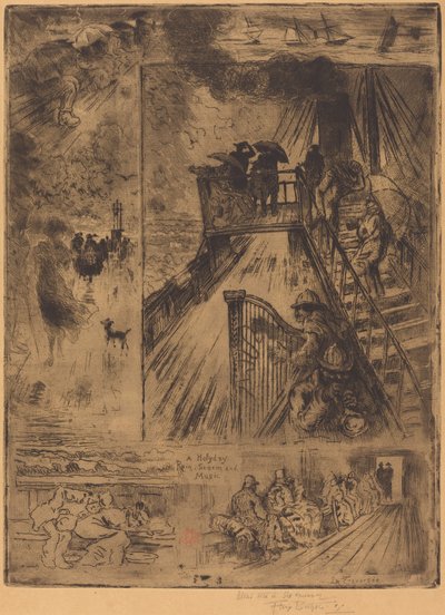 Passagen Passagen, 1879-1885. af Felix Hilaire Buhot