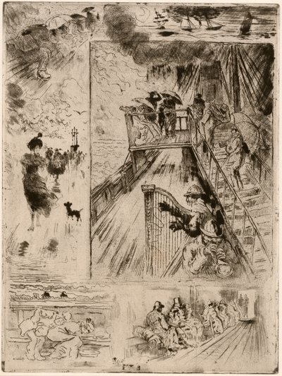 Passagen Passagen, 1879-1885. af Felix Hilaire Buhot