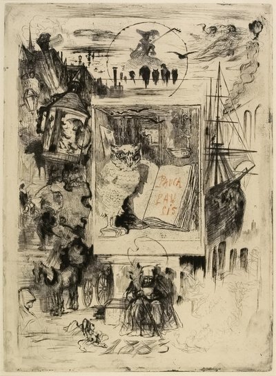 Uglen, 1883 af Felix Hilaire Buhot