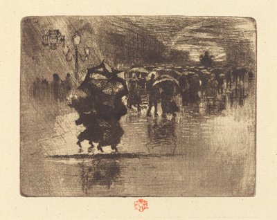 Le Petit Enterrement (Begravelsen - Lille tallerken) af Felix Hilaire Buhot