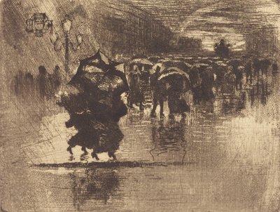 Le Petit Enterrement Begravelsen - Lille tallerken, 1878. af Felix Hilaire Buhot