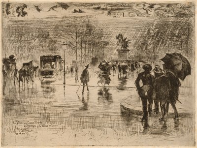 Kunstnernes tilbagevenden, 1877. af Felix Hilaire Buhot