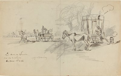 Deauville-løbene, 1874. af Felix Hilaire Buhot