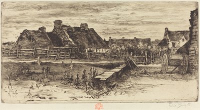 De store hytter, 1881. af Felix Hilaire Buhot