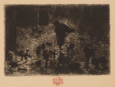 Les Noctambules The Night Prowlers, 18761877. af Felix Hilaire Buhot