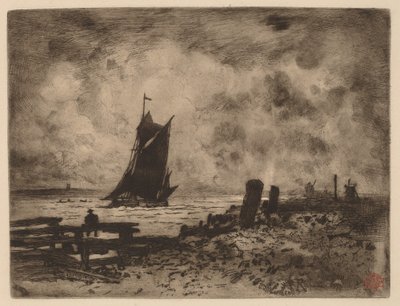 Marine: Souvenir fra Medway af Felix Hilaire Buhot