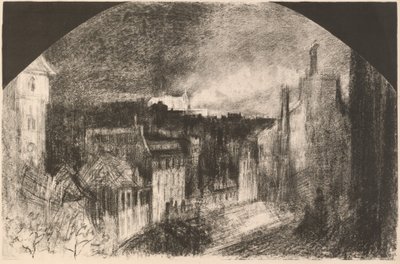 Montmartre den 14. juli (Bastilledagen i Montmartre) af Felix Hilaire Buhot