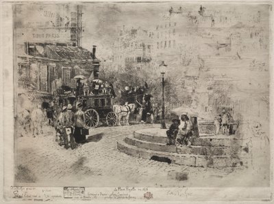 Place Pigalle i 1878, 1878. af Felix Hilaire Buhot