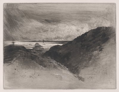 Klippen - Saint-Malo-bugten, 1889-90. af Felix Hilaire Buhot