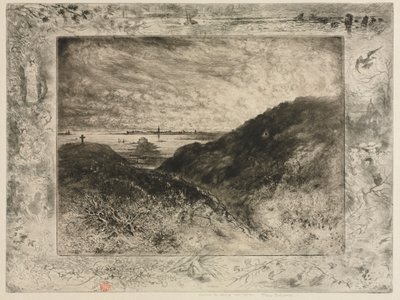 Klippen: Saint-Malo-bugten, 1886-1890. af Felix Hilaire Buhot