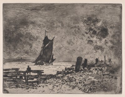 The Little Marine - Souvenir fra Medway, 1879. af Felix Hilaire Buhot