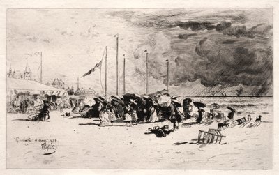 Squall ved Trouville, 1874. af Felix Hilaire Buhot