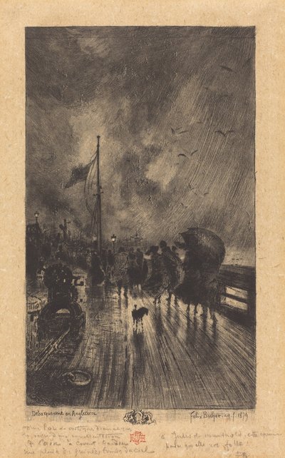 En landing i England Landing i England, 1879. af Felix Hilaire Buhot