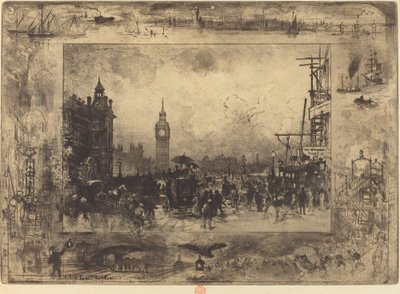 Westminster Bridge af Felix Hilaire Buhot