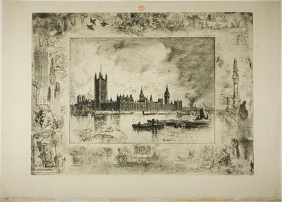 Westminster Palace af Felix Hilaire Buhot