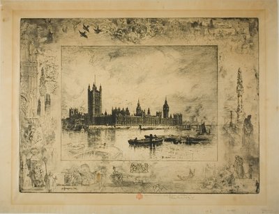 Westminster Palace, London af Felix Hilaire Buhot
