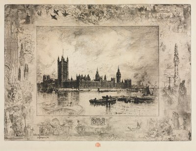 Westminster Place, 1884. af Felix Hilaire Buhot