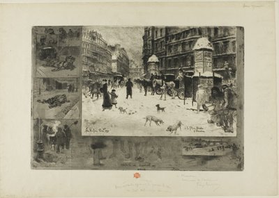 Vinter i Paris af Felix Hilaire Buhot