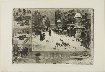 Vinter i Paris af Felix Hilaire Buhot