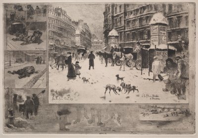 Vinter i Paris af Felix Hilaire Buhot
