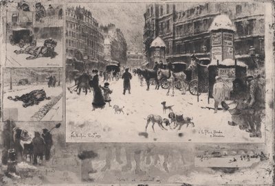 Vinter i Paris eller sne i Paris, 1879. af Felix Hilaire Buhot