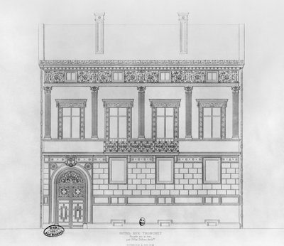 Hotel de Pourtales, facade, 1850 af Felix Louis Jacques Duban