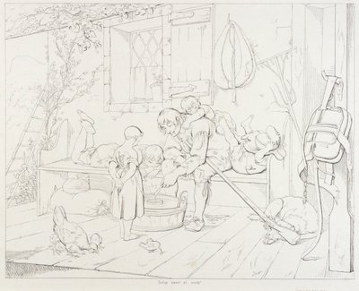 (Rip Van Winkle, illustration) Rip underholder børn af Felix Octavius Carr Darley