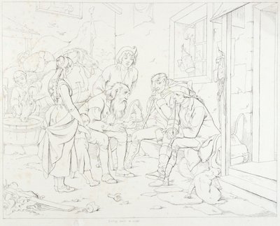 (Rip Van Winkle, illustration) Rip fortæller sin fantastiske historie af Felix Octavius Carr Darley