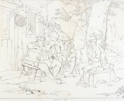 (Rip Van Winkle, illustration) Rip med Junto på Village Inn af Felix Octavius Carr Darley