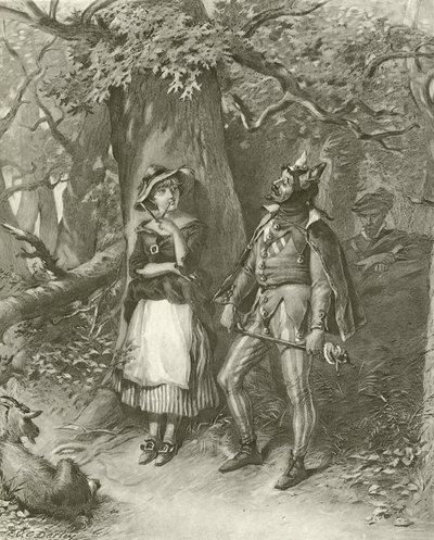 Som du kan lide det. Akt III, Scene III (dybtryk) af Felix Octavius Carr Darley