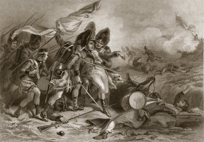 Pakenhams død i slaget ved New Orleans, pub. 1860 af Felix Octavius Carr Darley