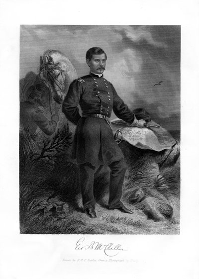 General GB McClellan, generalmajor i den amerikanske borgerkrig, 1862-1867. af Felix Octavius Carr Darley